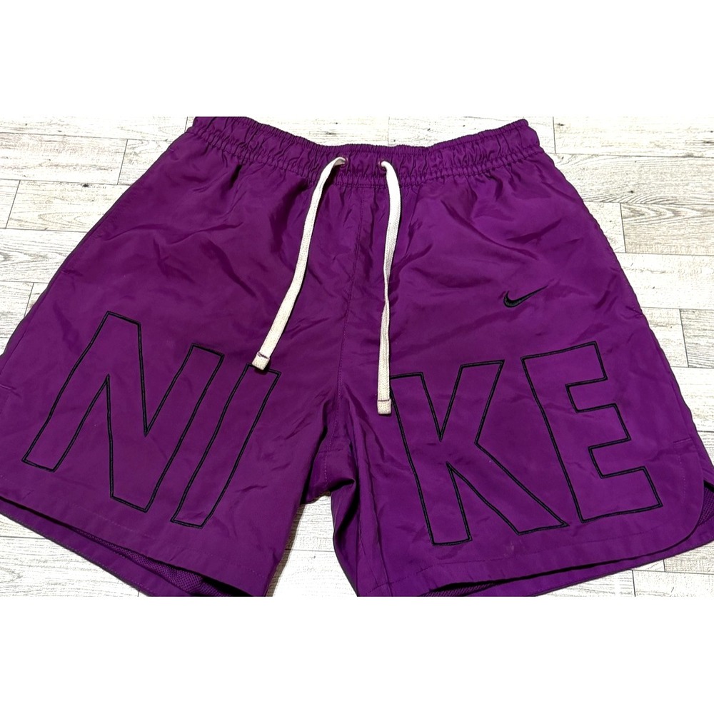 Nike Woven Block Monogram Flow Shorts Lined Men's Dark Iris Purple Size SMALL